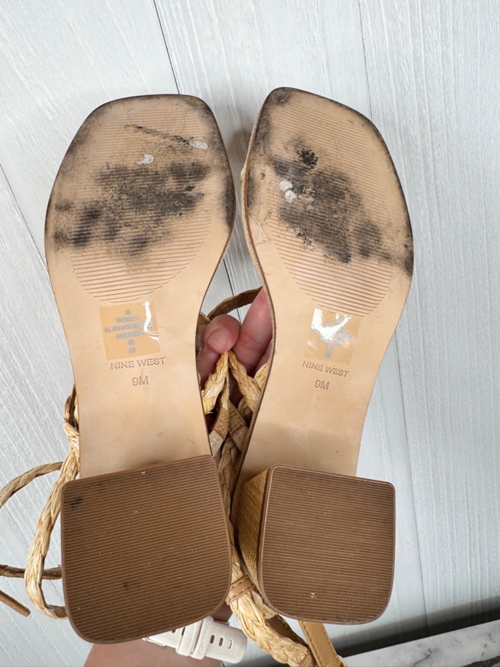Nine West Emolly Raffia Block Heel Sandals - Picture 10 of 12